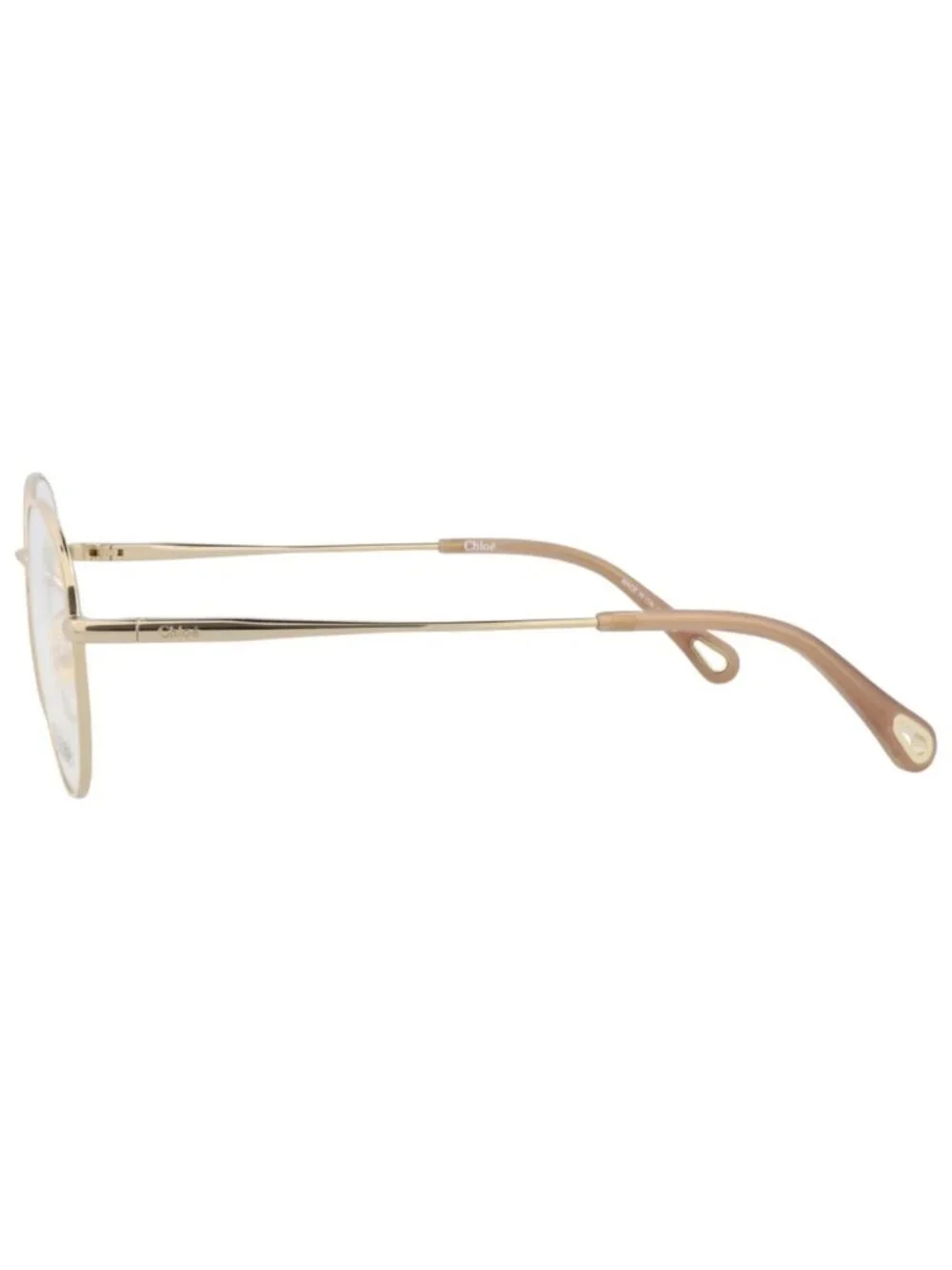 New Chloé Women's Eyeglasses Round Oval Metal Frame Nude Gold Transparent